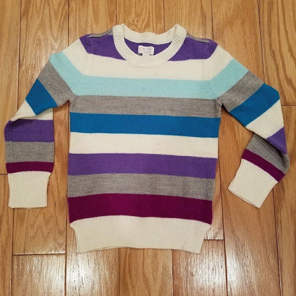 Girls Striped Long Sleeve Sweater